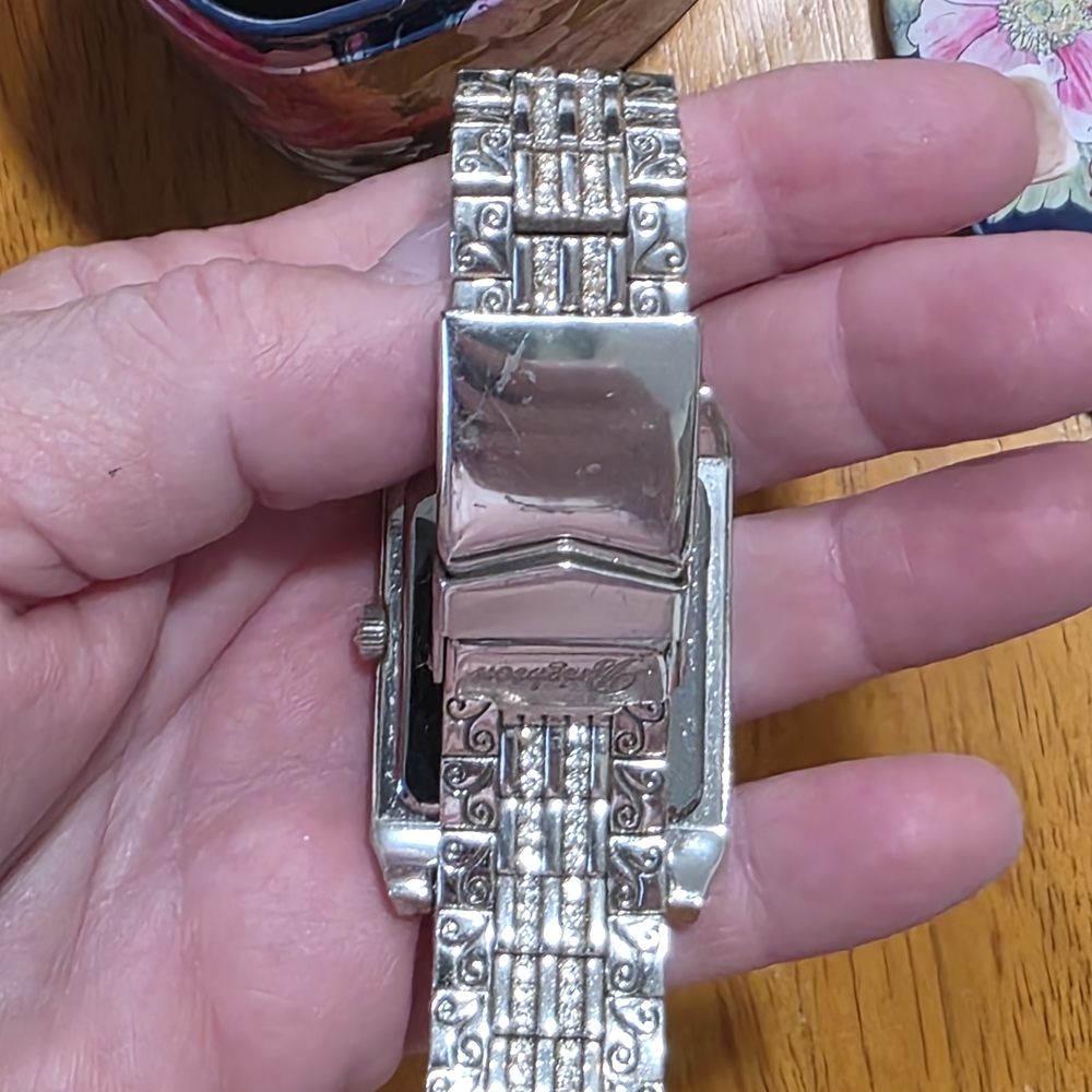 Brighton Silver Crystal Accent Rectangle Watch - image 3